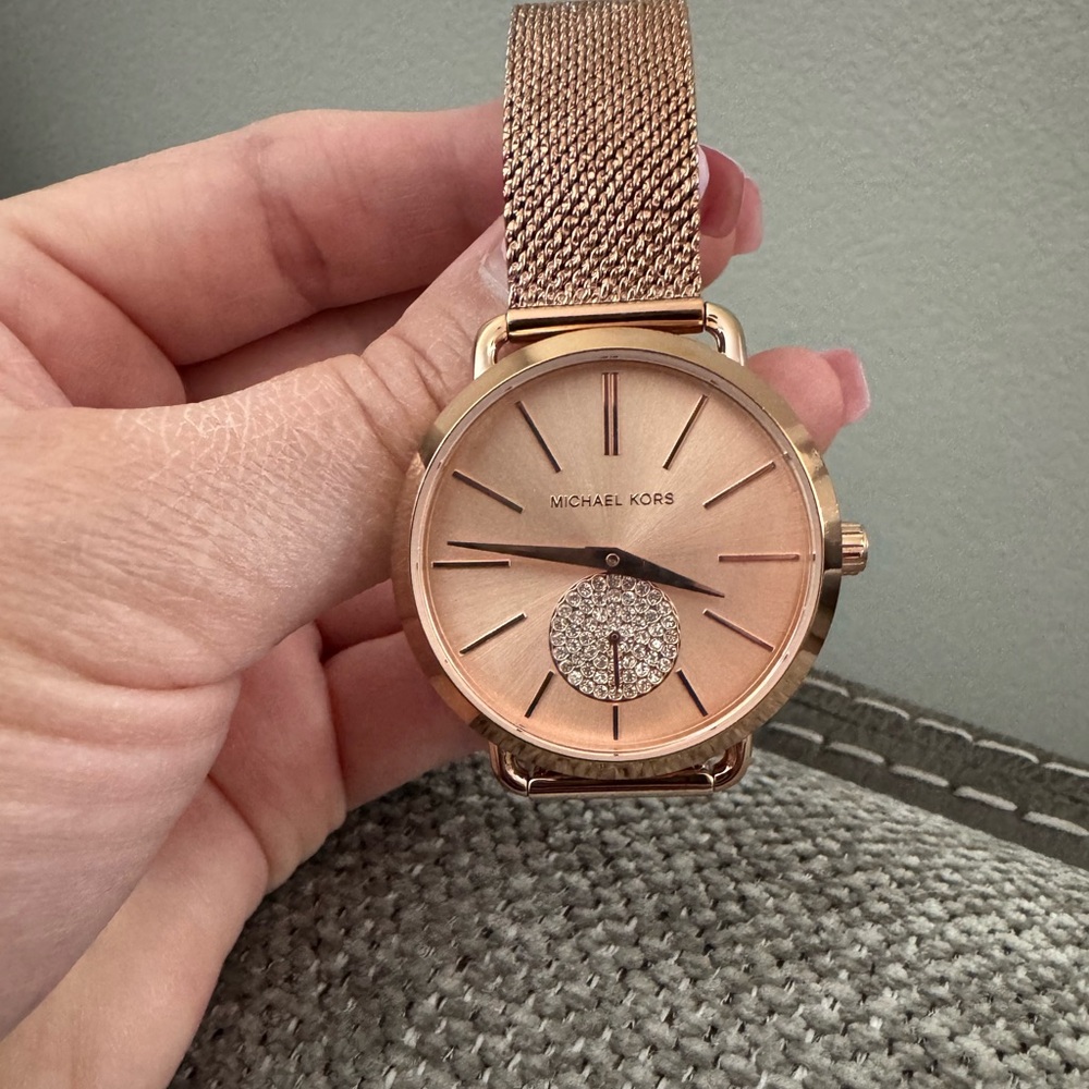 Michael Kors Rose Gold Mesh Watch Elegant
